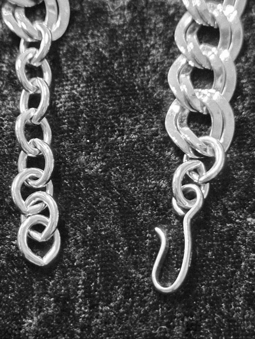Vintage Silver Tone Chunky Double Curb Link Chain Necklace Statement Choker - Picture 4 of 4